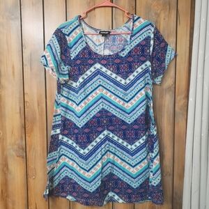 Tunic top in blue florals